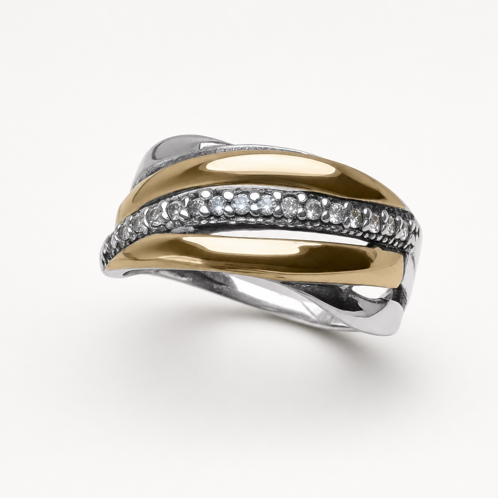 Anillo dos tonos ondas — ECLAIRE