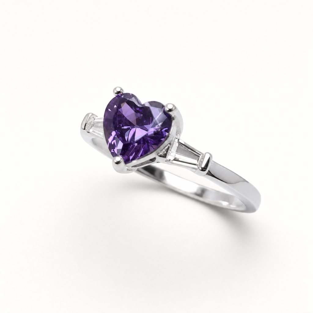 Anillo corazon amatista — ECLAIRE